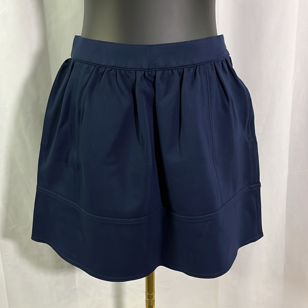 Madewell Navy Blue Ponte Knit Swivel Mini Skirt
